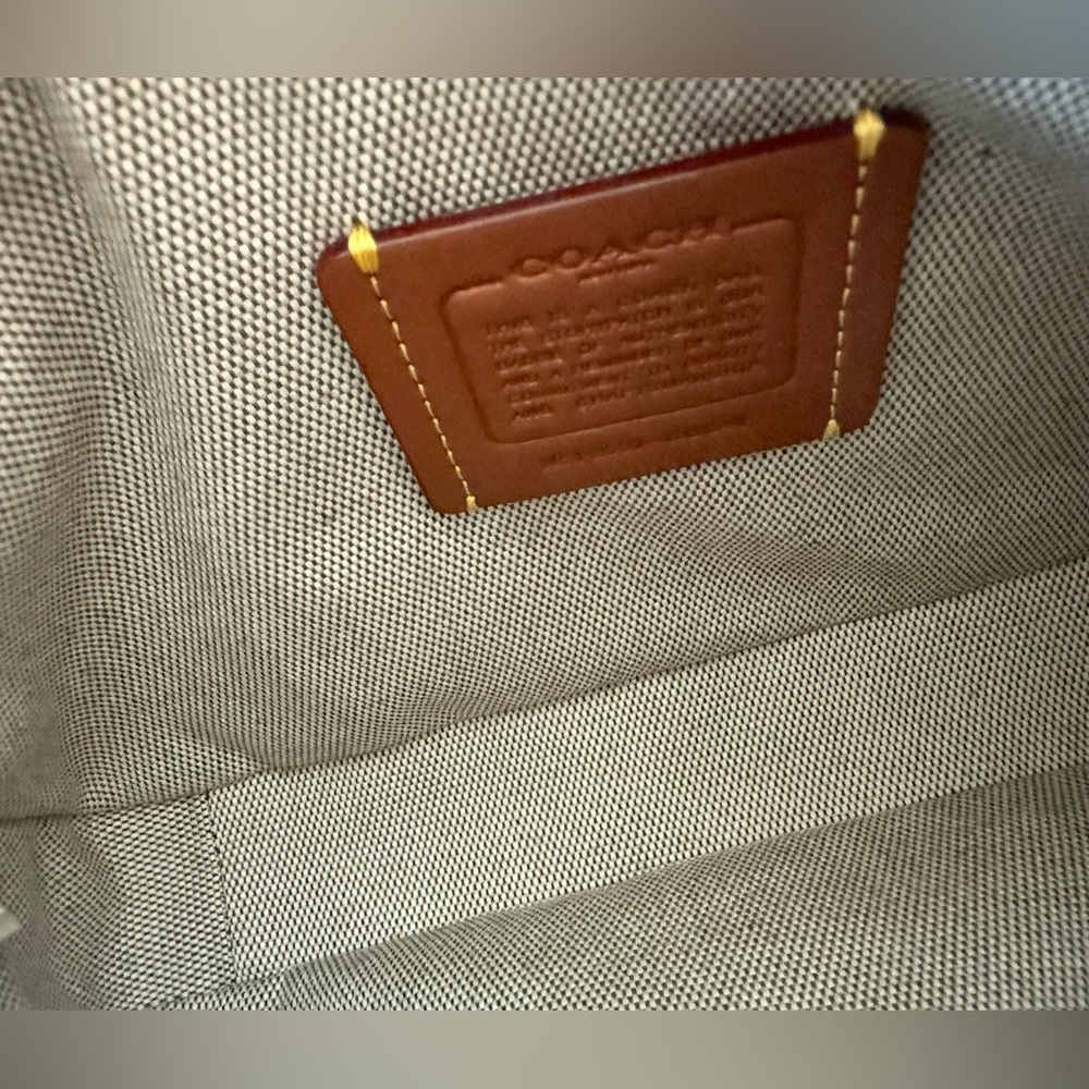 Coach Plum Leather Wristlet Clutch with Gold Hardware - Picture 10 of 15